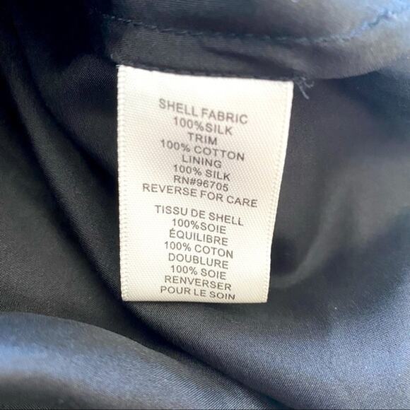 Rebecca Taylor Navy Silver Embroidered Silk Boho Mini Dress Size 4 - Picture 7 of 9